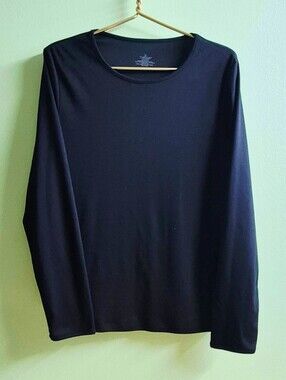 Cuddl Duds Black Crewneck Long-Sleeve